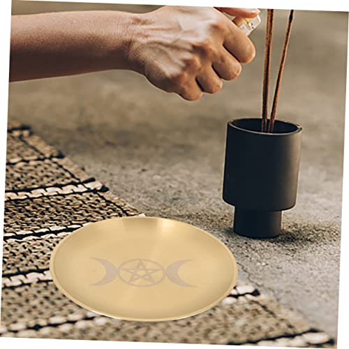 GLEAVI 2pcs Pentacle Altar Candle Holder Tray for Tealight Candles Elegant Decorative Plate for Ceremonies and Home Decor