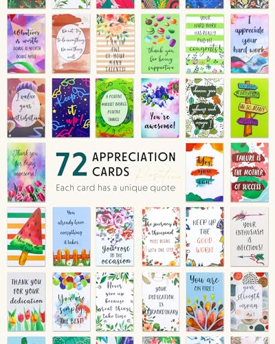 72 Pieces Unique Affirmation Cards, Motivational Daily Funny Cards with Encouragement Quotes, Teacher Kids Student Picnics Party Mini Notes Postcards