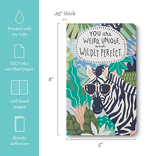Compendium Softcover Journal - You Are Weird, Unique, and Wildly Perfect. – A Write Now Journal with 128 Lined Pages, 5″W x 8″H - color: Wildly Green