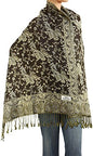 Falari Women's Reversible Paisley Pashmina Shawl Wrap Scarf For Evening Dresses Festivals Any Occasions All Seasons 80"x27" - color: Style 1 - Brown