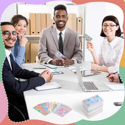 Yeaqee 240 Pcs Employee Appreciation Kudos Cards Funny Blank Back Motivational Card Encouragement Thank You Note Recognition Card for Teacher College Affirmation Gift(Colorful) - style: Colorful