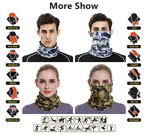 Headband Neck Gaiter Head Wrap Headwear Face Mask Magic Scarf Bandana for Men and Women - color: 9pc.camouflage New Series