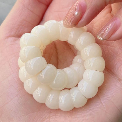 MUDI Bracelet For Women, Bodhi Seed Beads Bracelets Fidget Healing Energy Protection Stretch to My Man Jewelry Gift - color: Oval White