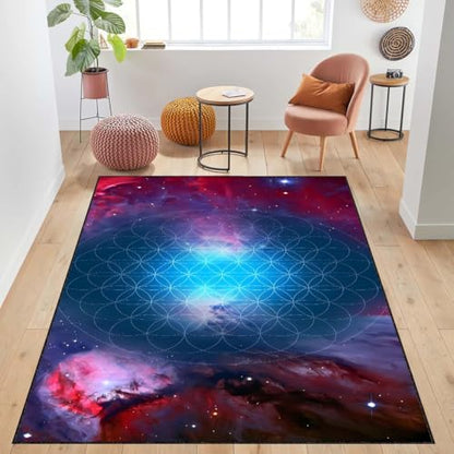 Sacred Geometry Rug, Meditation Rug, Flower of Life Rug, Spiritual Rug, Floor Rug, Sacred Geometry Decor Rug,Flower of Life, Flower Yoga Rug