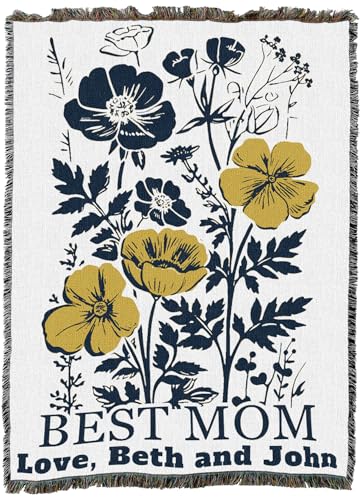 Pure Country Weavers Best Mom Blanket - Personalized - Custom Gift Tapestry Throw Woven from Cotton - Made in The USA (72x54) - color: Best Mom Blanket