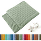 TREELY 100% Cotton Knitted Throw Blanket Couch Cover Blanket(60 x 80 Inches, Light Sage Green) - color: Sage Green, size: Twin (60 in x 80 in)