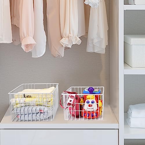 Orgneas Freezer Organizer Bins, Vertical Sides Wire Freezer Baskets for Upright Freezer, Chest Freezer Organizer Deep Freezer Storage Containers for Foods, Snacks, Vegetables, Fruits, Set of 6