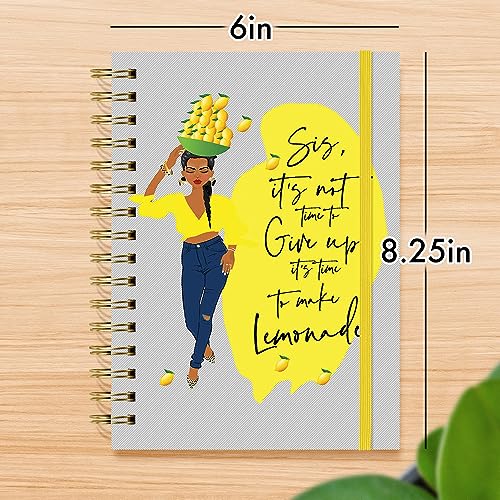 Designer Greetings, Designer Papers Flex Cover Journal with Elastic Band, Sis, Make Lemonade Design - 320 Pages (6” x 8.25”) - Back-to-School Supplies, Creative Writing, Personal Notes - style: Sis, Make Lemonade