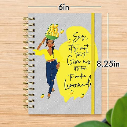 Designer Greetings, Designer Papers Flex Cover Journal with Elastic Band, Sis, Make Lemonade Design - 320 Pages (6” x 8.25”) - Back-to-School Supplies, Creative Writing, Personal Notes - style: Sis, Make Lemonade