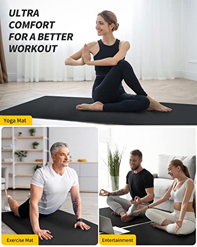 CAMBIVO Yoga Mat for Women and Men, Extra Long and Wide Exercise Mat(72"x48"/84"x30"), Large Non Slip Workout Mat for Yoga, Pilates, Fitness, Barefoot Workouts, Home Gym Studio - size: 84" x 30" x 6mm