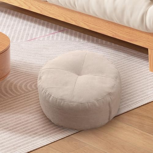 15.7 inch Round Floor Pillow Large Thick Pillows Seating Cushion Meditation Floor Pillow for Adults Office Living Room, White