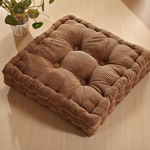 40x40cm Floor Pillow, Meditation Pillow, Square Floor Cushion, Cushion Pillow Thick Soft Chair Seat Room Tatami Cushion for Home Decoration Camel - color: Camel