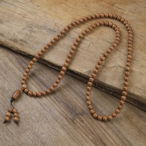 FAZOVIN 108 Beads 10 mm Mala Beads Bracelet for Men, Wutai Mountain Natural Wood Meditation Prayer Necklace