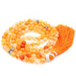 mala Beads Necklace for Women Man, mala Bracelet, Prayer Beads Necklace - color: orange carnelian