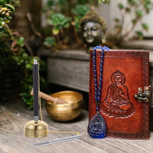 NOLITOY Flexible Chime Buddhist Supply Temple Instrument for Meditation Yoga and Rituals Portable Brass Handheld Bell with Crisp Sound Ideal for Spiritual Practice and Home Decor