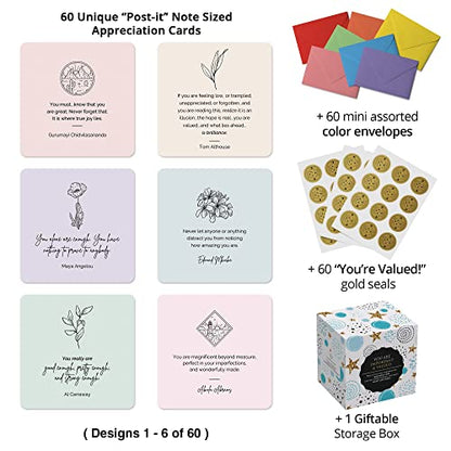 Dessie 60 You Are Important Encouragement Motivational Quote Cards. Inspirational Positive Affirmations. Post-It Note Size Cards with Envelopes and Sealing Stickers. Appreciation Cards. Thoughtful - size: 3.5 x 3.5 inches, style: You are important and val