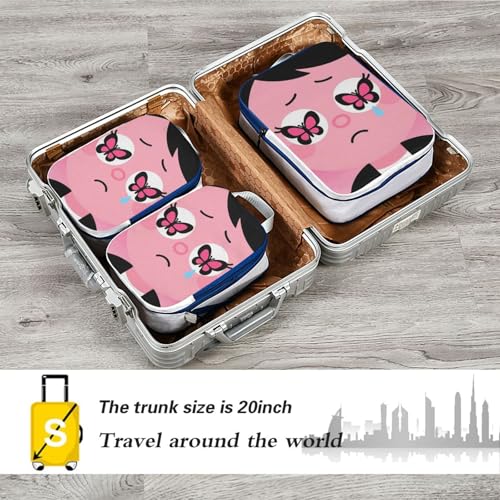 With Zipper 3 Set Packing Travel Organizer Polyester Space Saver Travel Bags, First Date Nerves Look (3 Set) - color: First Date Nerves Look
