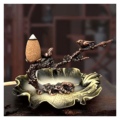 LaseVe Ncense Burner Burner Backflow Dining Table Plum Branch Home Decor Zen Ornaments Ornaments Ornaments Crafts (Color : Argento, Size : 9.5 * 5.4cm) - color: Argento
