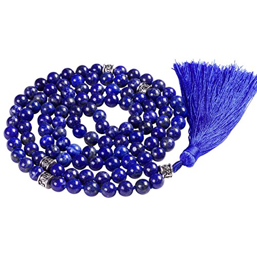 mala Beads Necklace for Women Man, mala Bracelet, Prayer Beads Necklace - color: lapis lazuli