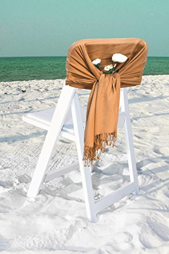 Sakkas Large Soft Silky Pashmina Shawl Wrap Scarf in Solid Colors - color: Bronze