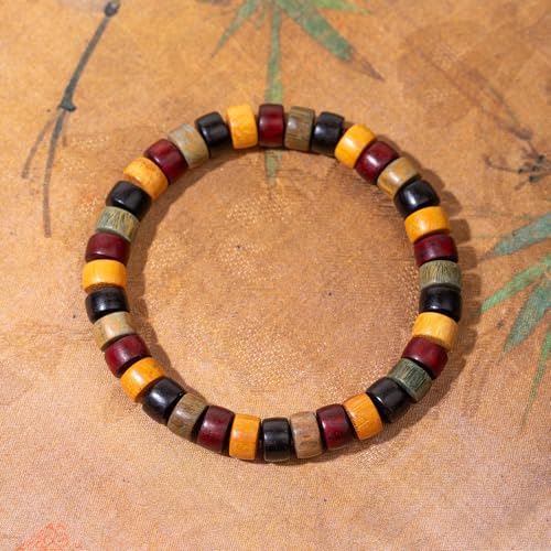 Friendship Bracelets Wooden Beaded Bracelet Bangle for Men and Women Elastic