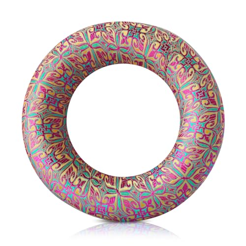 Singing Bowl Cushion for Tibetan Singing Bowls, Handmade Silk Brocade Round Cushion Pillow for Sound Healing and Crystal Sound Bowls Accessories(6.7 Inch,YellowPurple) - color: YellowPurple, size: 6.7 Inch