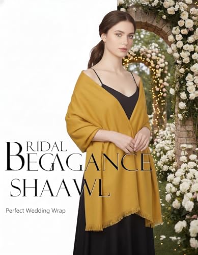 Shawl Wraps for Women Pashmina Shawls and Wraps for Evening Dresses Large Soft Scarf Winter Scarf Wedding Shawl… - color: Yellow