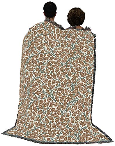 Pure Country Weavers William Morris Oak Tree Bark Blanket - Arts & Crafts - Gift Tapestry Throw Woven from Cotton - Made in the USA (72x54) - color: Bark, size: Large