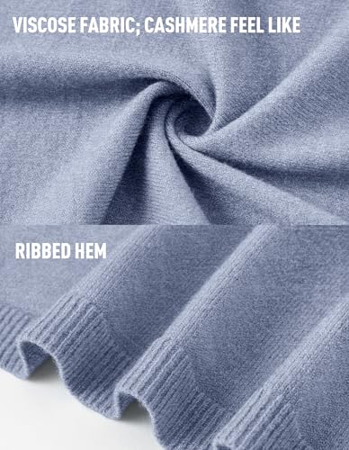 PULI Women's Versatile Knitted Shawls Scarf Poncho Sweater with Buttons Lightweight Spring Summer Fall Wraps - color: A-dusty Blue