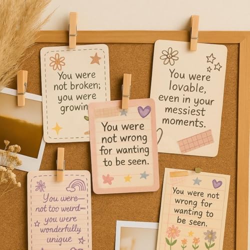 Inner Teen Healing Affirmation Cards - Meditation 54 Cards, Self-Compassion & Emotional Support, Anxiety Relief Items Affirmation Cards for Mental Health