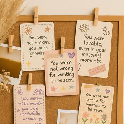 Inner Teen Healing Affirmation Cards - Meditation 54 Cards, Self-Compassion & Emotional Support, Anxiety Relief Items Affirmation Cards for Mental Health