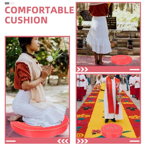 VICASKY Lotus Flower Meditation Floor Cushion Buckwheat Seat Cushion Thick Round Worship Mat for Yoga and Zen Sitting, Small Size, Sturdy Cover, Suitable for Home Meditation