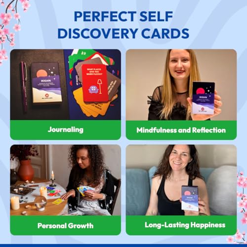Ikigai Self-Discovery Cards — 35 Question & Task Cards Built Around the 5-Chapter Method | Find Your Passion, Purpose & Reason for Living | Japanese Mindfulness Gift for Men & Women