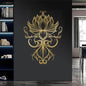EUSTUGO Lotus Flower Mandala Metal Wall Art, Mandala Metal Wall Decor, Lotus Flower Wall Decor, Spiritual Art for Yoga Meditation Room, Living Room, Bedroom (Gold 1, 35"x25"/90x65cm)