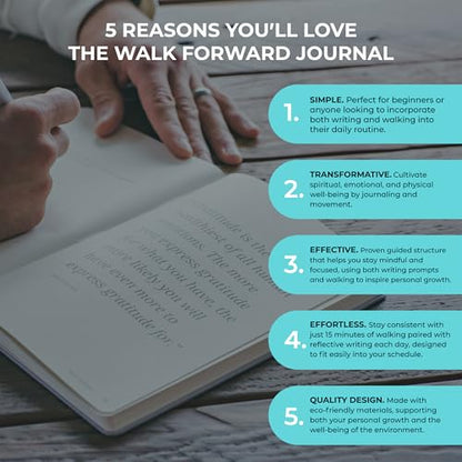 The Walk Forward Journal – (Gray) A 60-Day Daily Journal for Spiritual, Emotional, and Personal Growth – Reflection, Mindfulness & Inspiration – Daily Affirmations and Goal-Setting – Undated Life Planner for Women & Men - color: Gray
