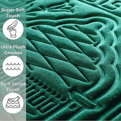 Sacred Artisans Padded Prayer Mat Thick with Soft Velvet Foam | Prayer Rug and Meditation Mat for Men Women Home Travel & Gift (Paradise Green) - color: Green