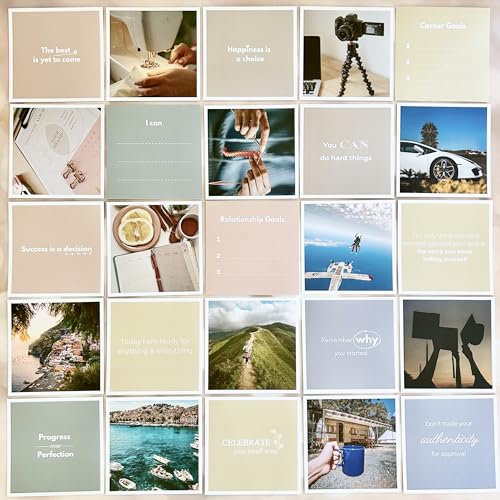 SIMPLY RSB The Ultimate Vision Board Kit and Inspirational Gift | 100 Motivational Cards, Complete Wall Decor Accessories (with Wall Accessories) - style: With Wall Accessories