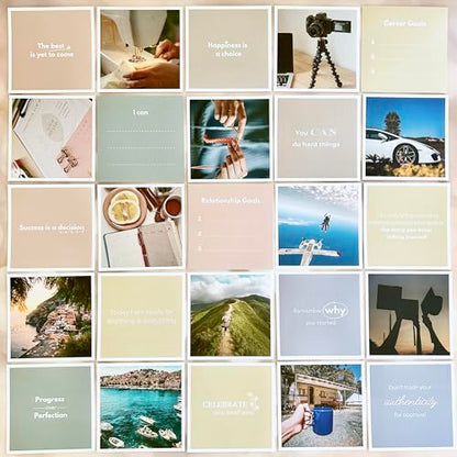 SIMPLY RSB The Ultimate Vision Board Kit and Inspirational Gift | 100 Motivational Cards, Complete Wall Decor Accessories (with Wall Accessories) - style: With Wall Accessories