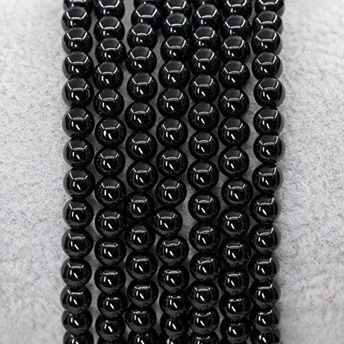 Keleny Gem Semi Precious Gemstones 4mm Round Beads Crystal Stretch Bracelet 7 Inch Unisex - color: AA Grade Black Agate