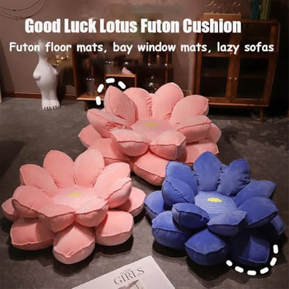 Pink Lotus Large Meditation Pillow Seating for Adults and Yoga Sitting,55inch Faux Velvet Fabric Ultra Thick Fill Plush Floor Pillow for Office Living Room(Pink,110cm/43inch)