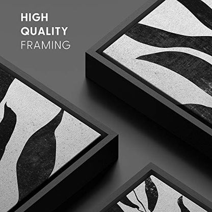 SIGNWIN Framed Canvas Print Wall Art Faded Willow Leaf Silhouette Nature Plants Illustrations Modern Art Tropical Dramatic Dark Black and White for Living Room, Bedroom, Office - 16"x16" Black - color: B16-2103-nature-yuki14, size: 16"L x 16"W