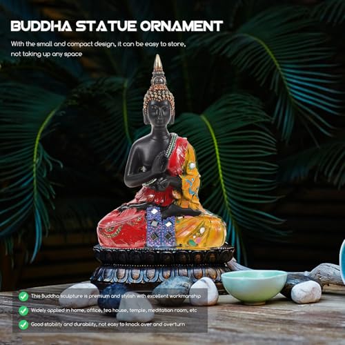 Ipetboom Delicate Buddha Statue Resin Sculpture for Home and Garden Decor Compact Zen Meditation Ornament with Vivid Details Peaceful Inspirational Gift for Family and Friends