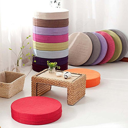 FANCY PUMPKIN Japanese Futon Seat Mat Yoga Meditation Floor Pillow Zafu Buddhist Mat, Dark Purple