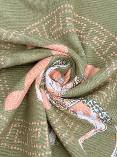 Women's Reversible Pashmina Shawl Wrap for Women Big Scarf Holiday Gifts - color: 04-green-orange-white