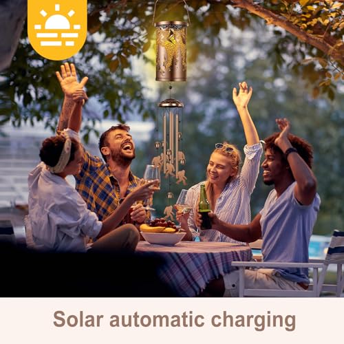 Retisee Bigfoot Solar Wind Chimes Outdoor Metal Sasquatch Gifts Solar Light for Holiday Lawn Porch Patio Garden Yard - style: Bigfoot