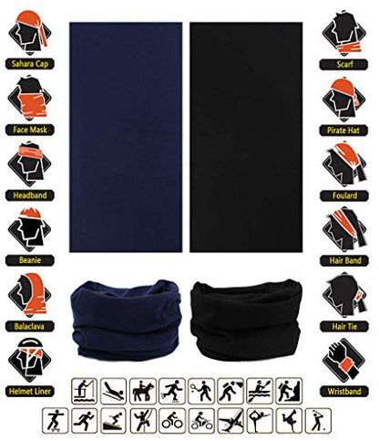 Headband Neck Gaiter Head Wrap Headwear Face Mask Magic Scarf Bandana for Men and Women - color: 6pc.solid Color Series
