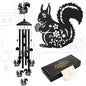Squirrel Wind Chimes for Outside Metal Animal Windchimes Squirrel Sympathy Gifts for Women Men Birthday Garden Decor for Patio Yard Memorial Black