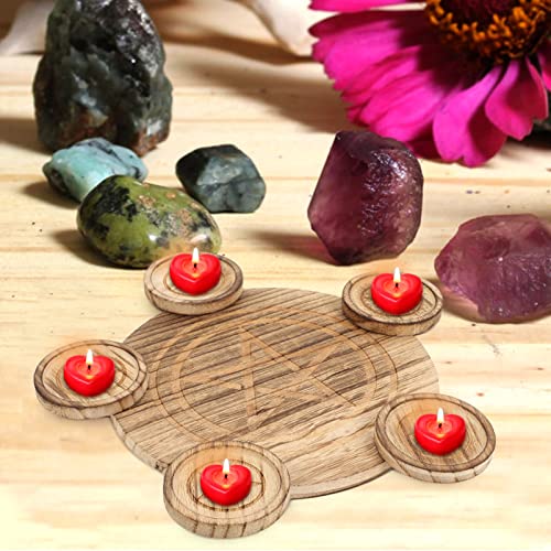 Pentagram Candlestick Dinner Party Wedding Wood Altar Supplies