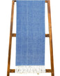 Alashan Cotton Acrylic Adirondack Herringbone Woven Throw - Throw Blanket - Lightweight, Luxury Cashmere - color: Harbor Blue