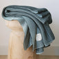 100% Cotton Two Toned Rib Knit Throw Blanket (50x60 Sacramento Green & Mint Blue)
